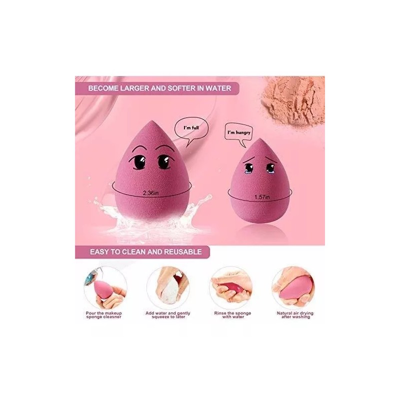 Duaiu Esponjas Para Difuminado Mezcla De Maquillaje 4 Piezas Rosas
