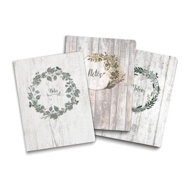 Southworth Large Flex 3-Pack Journals, 6.5" x 8.5", Rustic and Weathered Design, Premium 24 lb/89 gsm Paper, 64 Lined Sheets Each (91436)