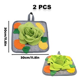 HIZEMLK 2PCS Snuffle Mat, Rabbit Foraging Mat, Washable Snuffle Pad, Indoor Bunny Toys, Enrichment Toys for Bunnies Guinea Pig Rat Chinchilla Hedgehog