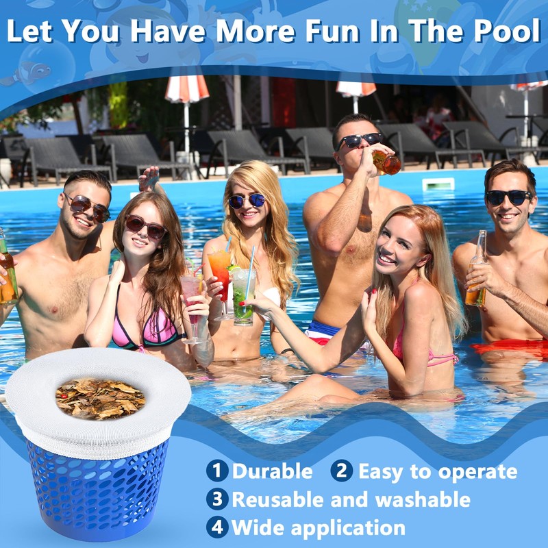 POWZOO 30 pieces pool skimmer socks, filter socks, pool, skimmer