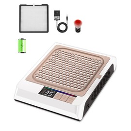 Nail Dust Collector Cordless, Quiet & 4 Upgraded Powerful Vacuum Dust Fans Adjustable Speed,80W Dust Suction Machine for Acrylic Gel Nail Polish Manicure Pedicure Tool at Home or Salon Nail Tech-White