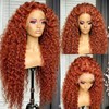 ginger orange curly synthetic wig 13x4 lace front wigs for