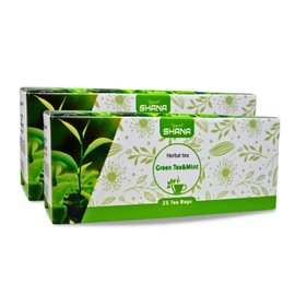 Shana Herbal Green Tea With Mint Peppermint Bag Pure Natural Dried Herb Egyptian Powder Egypt Herbs Arab Grounded Rich Arabic No Gmo Kosher Halal (2 Pack = 50 Bags) شانه شاى اخضر بالنعناع حلال