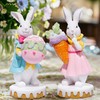 Hodao Easter Bunny Figurines - Set of 2 Resin Rabbits