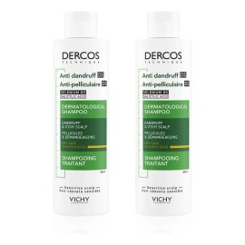 2pc Shampoo Anticaspa Vichy Dercos Para Cabello Seco 200 Ml
