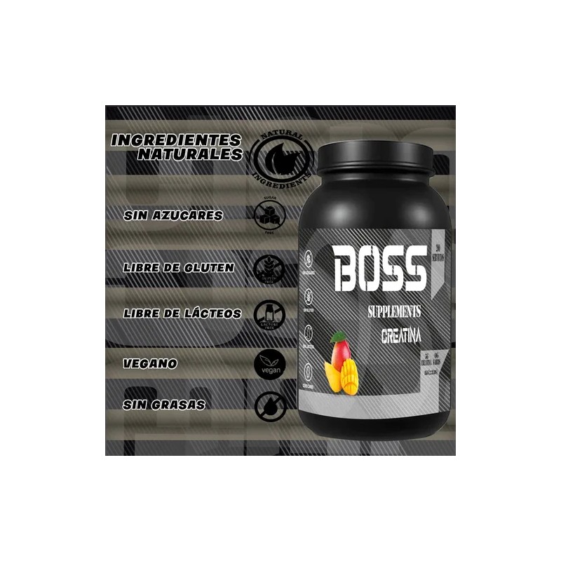Suplemento Polvo Creatina Monohidratada Boss 1 Kg 100 Servs