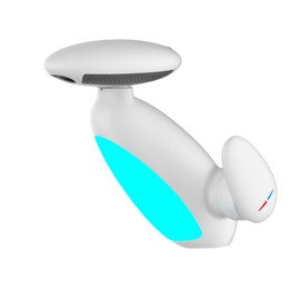 HEOUTY LED Bathroom Sink Faucet with Pull-Out Sprayer - 4 Modes (Waterfall Included), 360° Rotating Single Hole Modern Washbasin Tap with Color-Changing LED Light(White)