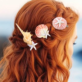 EVILD Mermaid Hair Accessories Starfish Hair Clip Shell Conch Hair Barrette for Women