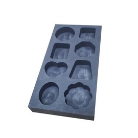 OTOOLWORLD 8 in 1 Graphite Casting Ingot Mold Metal Refining Scrap Bar Coin Combo Oval Heart Flower Trapezoid Hexagon Square Polygon Graphite Mold