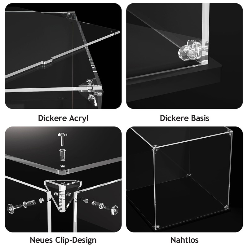 DOFOPO Clear Acrylic Display Case Self-Assemble Display Case Acrylic Box