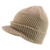 Armycrew Plain GI Thick Ribbed Beanie with Bill Visor Cap
