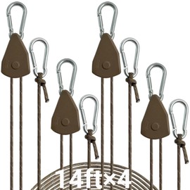 14ft Retractable Paracord Rope Tie Down Ratchet Strap Small Straps Mini Rope Cam Lock Tent Canopy Tie Down Adjustable Outdoor Windproof Tightener Tensioner Hanger Grow Light 4 Pack 1/8"