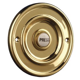 Byron Wired Bell Push Flush Mounted - Brass