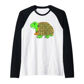 Pattern Shell Tortoise at a Snail Pace Raglan Baseball Tee