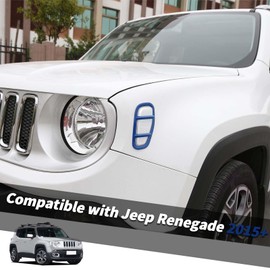 Jimen Compatible with Jeep Renegade 2015-2023, Auto Fender Side Marker Light Cover Trim (Blue)