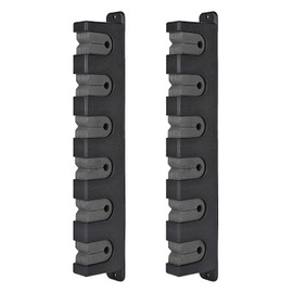 Axlksia Fishing Rod Holder Wall Mount, 1 Pair Fishing Pole Holders for Garage, Boats, 6 Fishing Rod Storage Racks (Horizontal Grey)