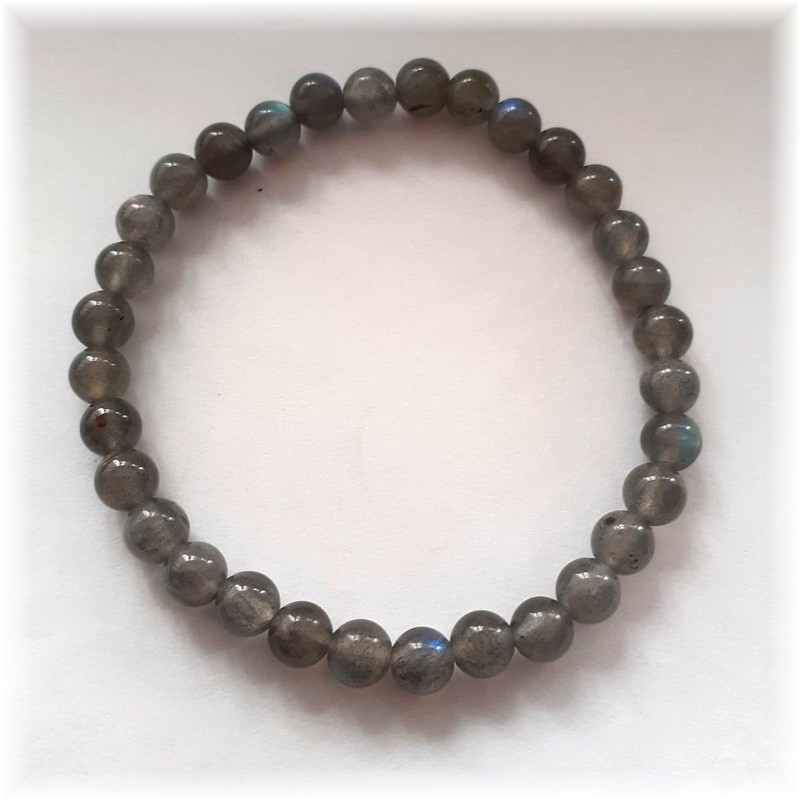 Perlen Stein Armband, Labradorit Kugel Armband 6 mm, Edelstein Armschmuck