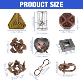 DAJASD Pack of 9 Metal Puzzle Games, Metal Puzzle, Metal Puzzle, IQ Games, Patience Games, Metal Puzzle Games, Patience Games for Children, Patience Game for Adults