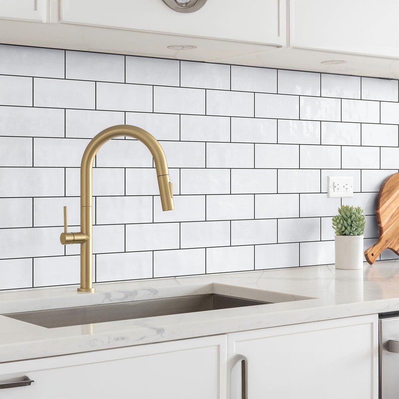 StyloVue 100 Pieces Peel and Stick Backsplash for Kitchen, 3"