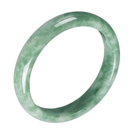 Jade Bangle Bracelet for Women Retro Chinese Style Natural Green Jade Bangle (2.08-2.56In) G001,60mm