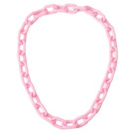 Cool Long Acrylic Choker Necklace Colorful Paperclip Link Chain Thick Wide Minimalist Multicolor Chunky Chain Collar Necklace Punk Jewelry for Women-Pink