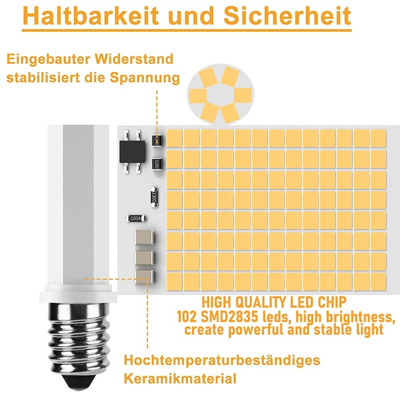 VOKWAK 4-Pack E14 LED Bulbs, Warm White 3000K, 8W (80W
