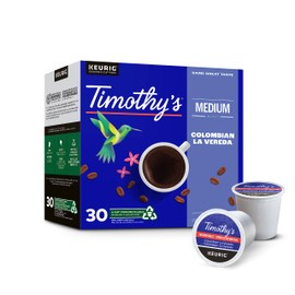 Timothy's Colombian La Vereda K-Cup Coffee Pods, 30 Count For Keurig Coffee Makers