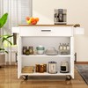 SogesGame Rolling Kitchen Island Cart with Drop-Leaf, 35.4" Width Mobile