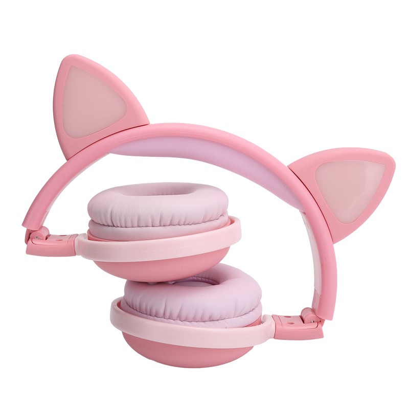 Cute Cat Ear Glowing Wireless Bluetooth Headphone HIFI Sports Folding
