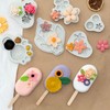 5 moldes de silicona para flores y hojas