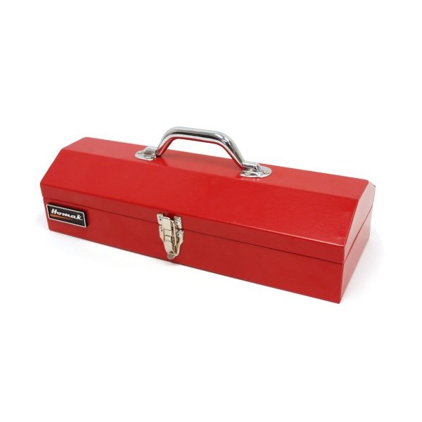 Homak Steel Hip Roof Tool Box, Red, 16 Inches
