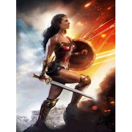 5D Diamond Painting Kit for Adults Beginner Diamond Art Kits for Adults Arts Craft for Home Wall Decor - Wonder Woman 12x16 Inches