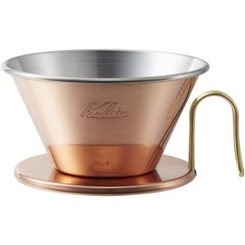 Kalita High Thermal Conductivity Copper Coffee Dripper Wave Series Handmade by Tsubame Artisans for 2-4 People WDC-185 Made in Japan Drip Equipment 