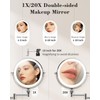 vpu 9" Wall Mounted Makeup Mirror with Light, 20X/1X Height