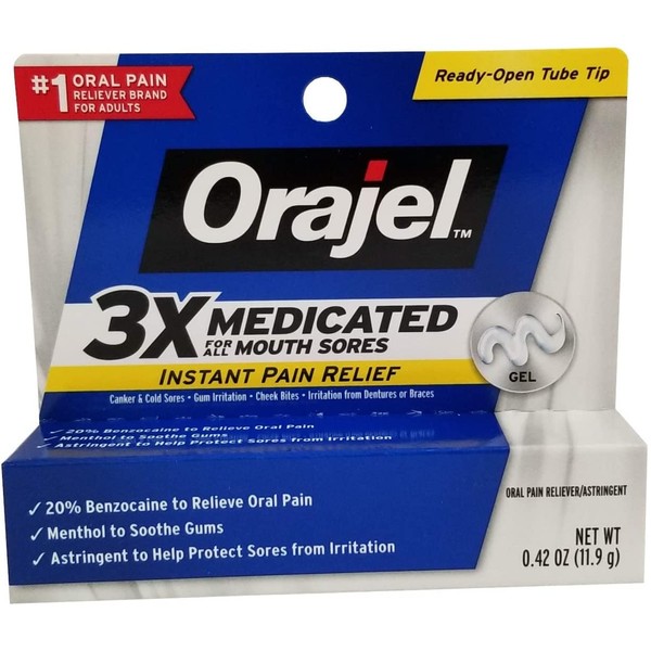 Orajel Orajel Mouth Sore Pain Relief Gel, 0.42 oz (Pack of 2)