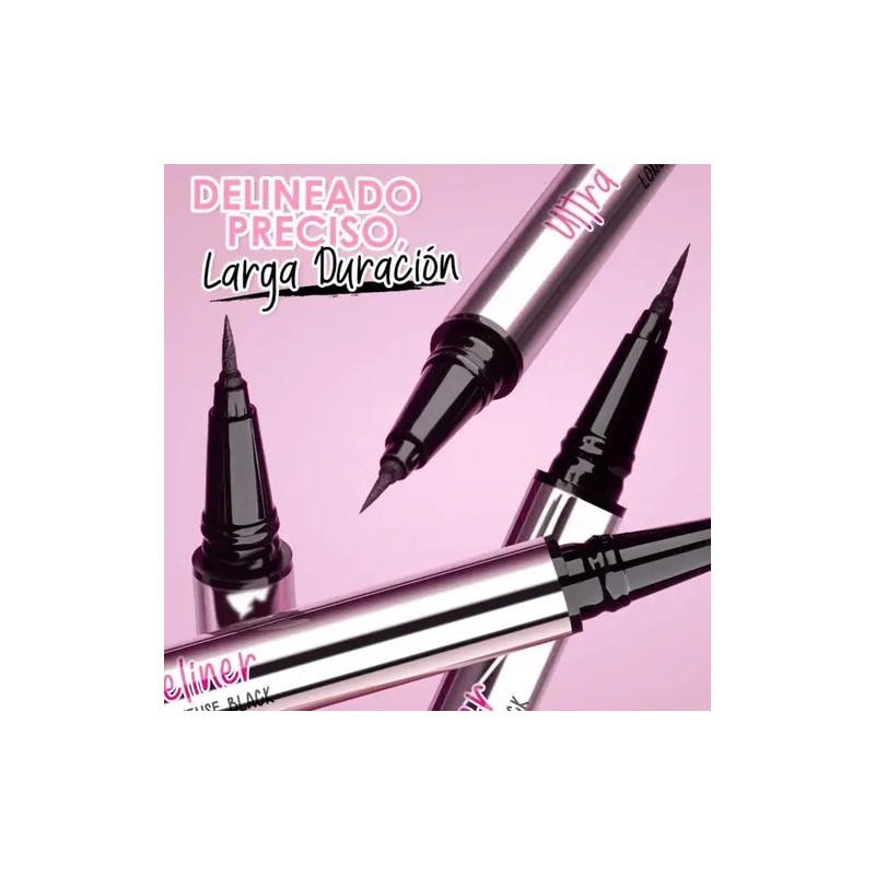 Delineador Pink Up Ojos Ultra Fine Larga Duracion 2 Piezas