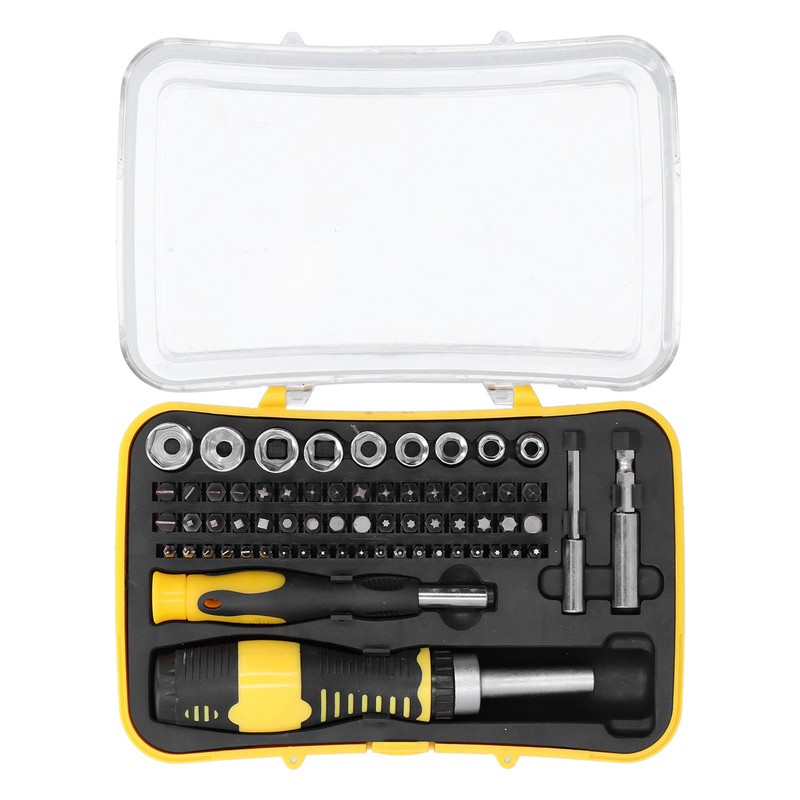 65Pcs Screwdriver Set Chrome Vanadium Steel SK‑1156 Ratcheting Electronics Repair