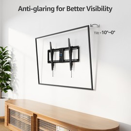 MOUNTUP UL Listed TV Wall Mount, Tilting TV Mount Bracket for Most 37-82 Inch Flat Screen/Curved Low Profile Wall Mount Saving Space Max VESA 600x400mm Hold up to 99 lbs Fit 16" 18" 24" Stud MU0008