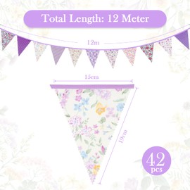 Garden Bunting, 40FT Waterproof Outdoor Bunting for Wedding & Party Decorations