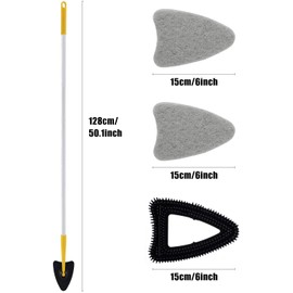 ZJMTOCYU Clean with 2-in-1 Tub Scrubber Brush, Rotating Design for Easy Reach, Stiff Bristles and Non-Scratch Pads for Bathroom and Kitchen