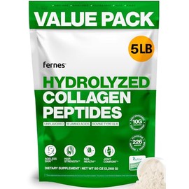 Colágeno en polvo para mujeres y hombres (5 libras) tipo I y III sin sabor e inodoro, péptidos de proteína de peptan hidrolizados de fácil mezcla, soporte para las articulaciones del cabello, la piel y las uñas