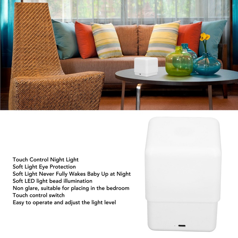 Cordless Touch Control Night Light Rechargeable Multi Functional Portable Adjustable
