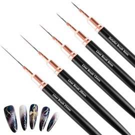 5Pcs Nail Art Liner Brushes Set Fine Detail Brushes for Thin Lines