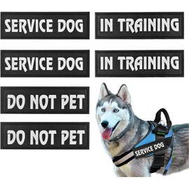 6pcs Service Dog Patches, Removable Hook & Loop Tactical Vest Patches for Harness Training, Do Not Pet, Durable Embroidered Working Badges for Dogs with Reflective Backing