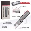 FLISSA Advanced Titanium Utility Knife CNC Unibody 10 Extra Blades