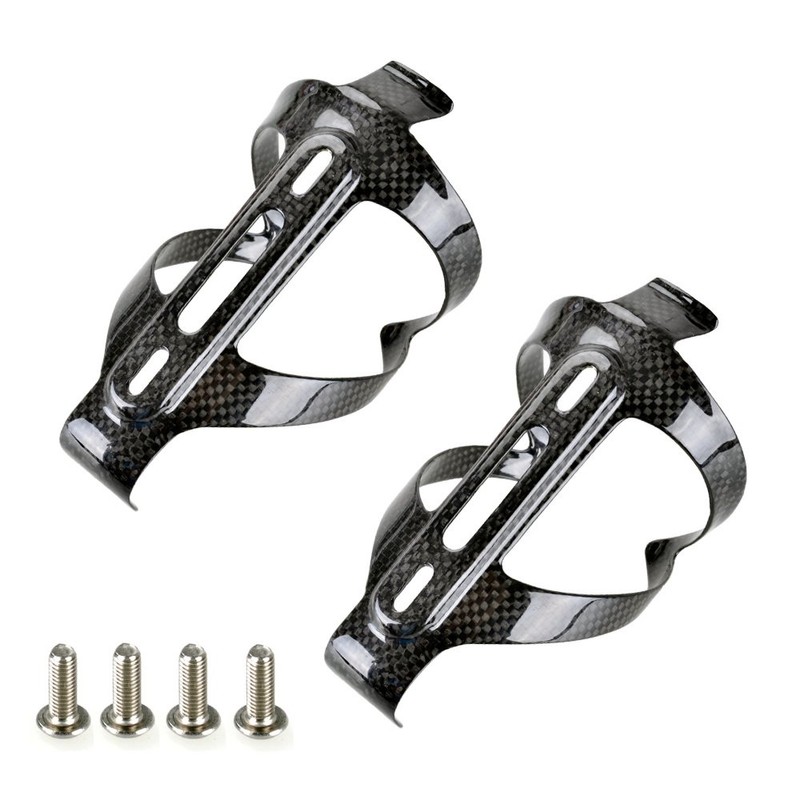 2pcs Carbon Fibre Water Bottle Cages Black For Cycling Road