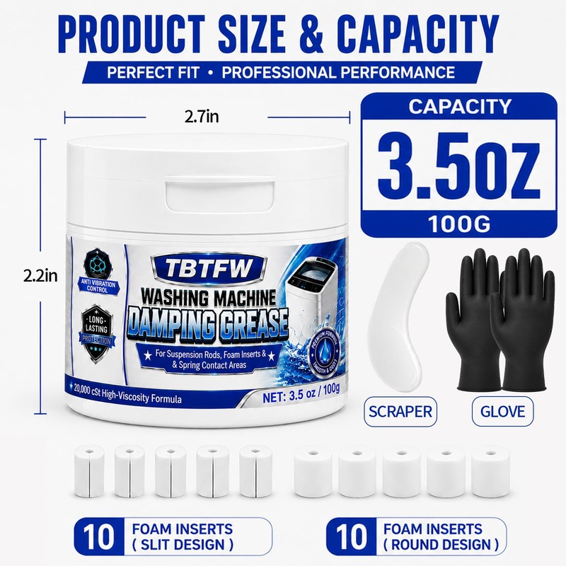 TBTFW Washing Machine Damping Grease,20,000 CST Suspension Rod Grease-3.5oz