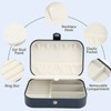 Portable Jewelry Box PU Leather Large Capacity 2 Layers Travel