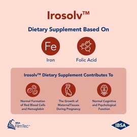 Irosolv – IBSA Iron - Dietary Supplement – 30 mg Iron 400 mcg Folic Acid-30 Oral Dissolving Films for Immediate Release and Tolerability - Gluten-Free, Lactose-Free, Sugar-Free, Non-GMO