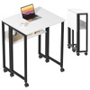 GreenForest Folding Desk Small Rolling Desk with Storage Shelf, 31.5